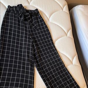 Mine Plaid Black and White Trousers